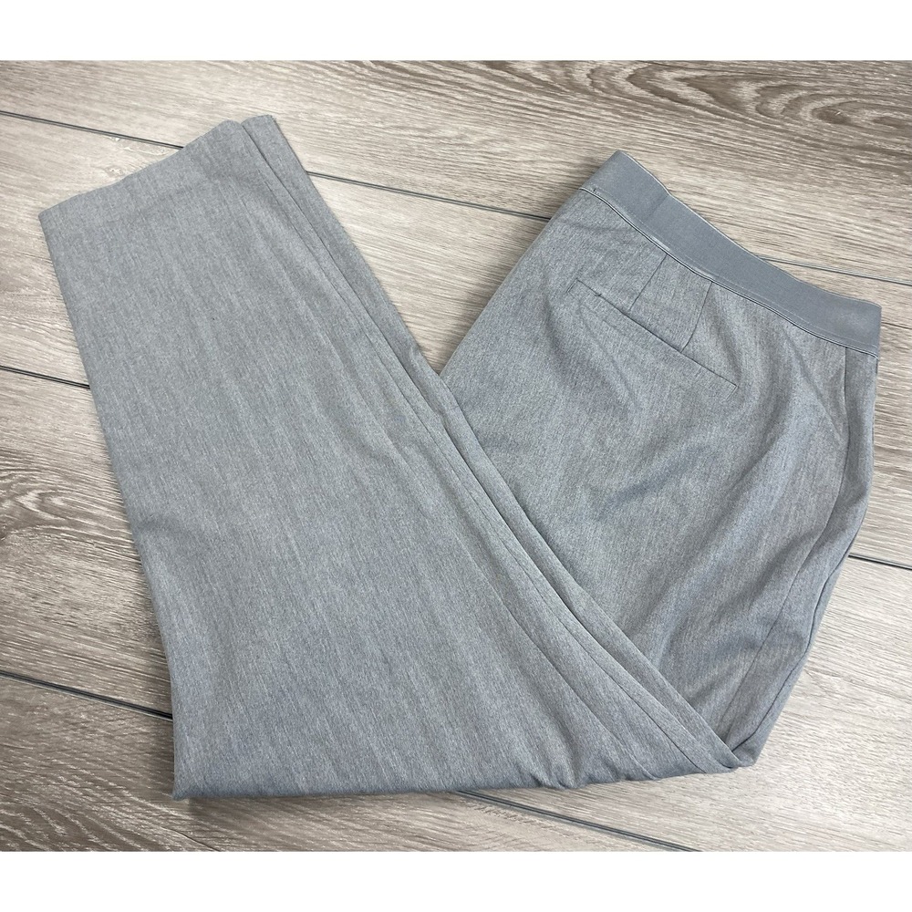 Eloquii Women's Premier Plus Size Wide Leg Trouser Pants Grey Size 22 R